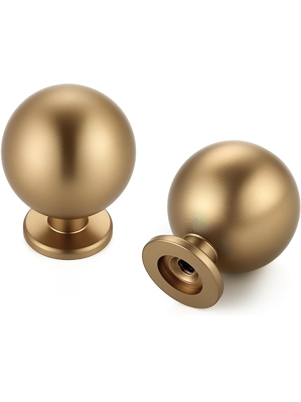 Brass Finish Decorative Ball Cabinet Knobs - Set of 6